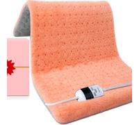 Boncare Coussin chauffant XXL ultra moelleux pour douleurs de dos et crampes qui reste allumé pendant la nuit, minuterie de 30 min à 18 h, 6 réglages de température, chauffage rapide avec cordon de