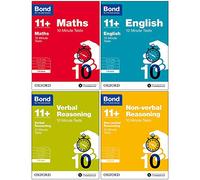 Bond 11+ : Tests de 10 minutes, 7-8 ans Bundle : Anglais, Mathématiques, Raisonnement non verbal, Raisonnement verbal