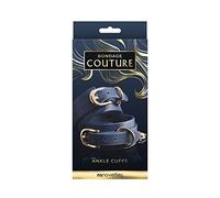 Bondage Couture Ankle Cuff Blue Glamour Glass Remote Vibe Curved Plug Blue Taille Unique