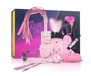 Bondage Jouets Sexuels Kits de Bondage Domination Soumission SM BDSM 10 Accessoires en Rouge Dentelle pour Couples