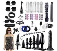 Bondage Kits 39 Pieces Erotic Jouet Sexualité Couple avec Menottes Sexy érotique et Anal Plug Butt Plug Set, BDSM Set Accessoires Hard Retenue et Bondage Sex Toys pour Les Débutants Femme