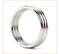 Bondage Masters Anneau de pénis et testicules en acier, 50 mm de diamètre, argent, 173MW-X1058_X