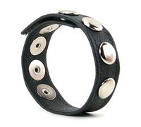 Bondage Masters Anneau pénien réglable avec sangle pour pénis et testicules, noir