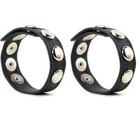 Bondage Masters Anneau pénien réglable avec sangle pour pénis et testicules, noir (Lot de 2)