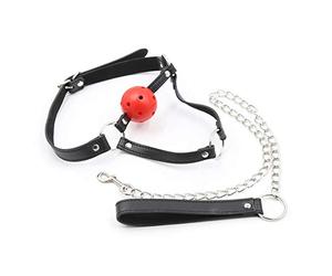 Bondage Masters Bâillon-boule avec laisse détachable, entraînement à l'obéissance