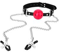 Bondage Masters Bâillon-boule avec pinces à tétons, retenue et bâillon-bouche de bondage