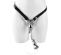 Bondage Masters Cage de chasteté inversée avec lavement urinaire et plug anal en acier inoxydable de qualité médicale