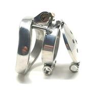 Bondage Masters Chastity Micro Dispositif de Chasteté Ultra Petite Nano, Tube Urétral Amovible, Cage d'Ouverture Twin Lock, Argent