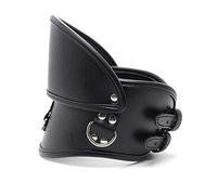 Bondage Masters Collier de cou postural avec protège-menton et anneau en O, pour la contention et le bondage, noir.