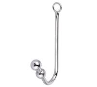 Bondage Masters Crochet de bondage double boules en acier anal/vaginal, Rope Master, argenté