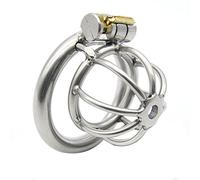 Bondage Masters Dispositif de Chasteté pour Homme avec Cage Courte/Ultra Légère, Argent