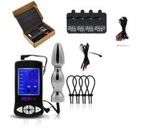 Bondage Masters E-Stim Electro Sex Ensemble complet de plug anal/vaginal, anneaux péniens et patchs