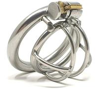 Bondage Masters Male Chastity Device with Ultra Short Lightweight Cage, silver