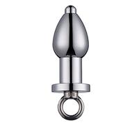 Bondage Masters Plug Anal Tunnel en Métal avec Plug Central Amovible, Argent