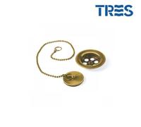 Bonde à bouchon pour lavabo bidet et évier Ø 70 mm Or Mat - TRES 03474601OM