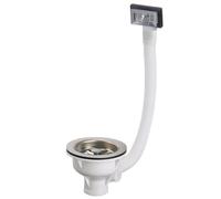 Bonde pour évier Valentin avec filtre et trop-plein en acier inoxydable 90mm
