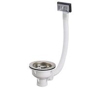 Valentin – Bonde pour évier avec filtre et trop-plein en acier inoxydable 90 mm