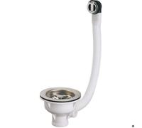 Bonde pour évier Valentin avec filtre et trop-plein en acier inoxydable 90mm