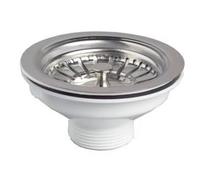 Bonde à panier pour évier 1 bac Ø90 mm sans trop-plein Wirquin SP2480050, blanc