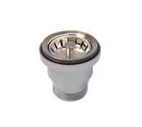Bonde à panier sans trop plein, diamètre 70 mm nickel satiné