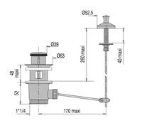 Bonde automatique pour lavabo laiton avec tirette verticale - - 00 100100 000 00