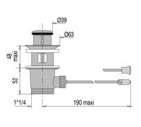 Bonde automatique pour lavabo laiton avec tirette verticale - VALENTIN - 00 100100 000 00