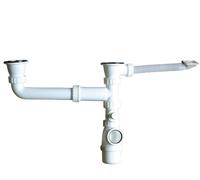 Bonde avec tubulure pour évier 2 cuves D70 avec prise mâle - - 265915