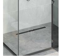 Bonde - cabochon - caniveau de douche Vidaxl Drain de Douche avec Couverture en Verre Noir 80 cm