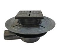 Bonde carrée pour receveur de douche, 105mm, sortie horizontale Ø50mm, noir, Galedo Showerplate