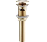 Bonde Clic Clac Lavabo Brushed Gold/Gold/Rose Gold/Black Brass Bathroom Basin Waste Pop Up Drain Vessel Sink Strainer Bath Accessories(Brushed gold 2)