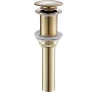 Bonde Clic Clac Lavabo Brushed Gold/Gold/Rose Gold/Black Brass Bathroom Basin Waste Pop Up Drain Vessel Sink Strainer Bath Accessories(Brushed gold 1)