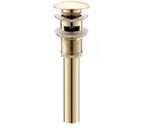 Bonde Clic Clac Lavabo Brushed Gold/Gold/Rose Gold/Black Brass Bathroom Basin Waste Pop Up Drain Vessel Sink Strainer Bath Accessories(Gold 2)