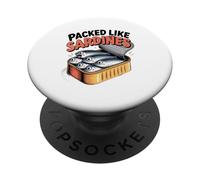 Bondé comme des Sardines Poisson Rigolo Boîte de Conserve PopSockets PopGrip Adhésif