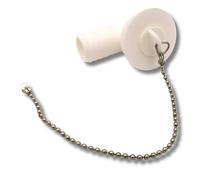 Bonde d'angle pour évier camping-car ou caravane échappement de 25 mm, plastique blanc avec bouchon et chaîne en métal, joint en caoutchouc noir