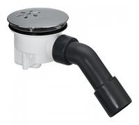 Bonde de douche 90 mm - coude de sortie à 45° - capot chromé - Tempoplex VIEGA