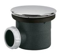 Bonde de douche avec couvercle ABS Valentin noir/chromé 90mm