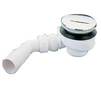 bonde de douche - avec enjoliveur - turboflow - diamètre 90 mm - en plastique - nicoll 205240