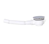 Bonde de douche chromée avec dôme bombé, diamètre extérieur de 11,5 cm, tuyau réglable de 44 à 93 cm, convient pour receveur de douche, nettoyage facile
