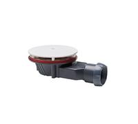 Bonde de douche extra-plate Slim+ D90 dôme ABS blanc mat