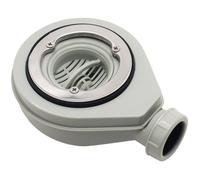 Bonde de douche extra-plate Slim pour receveurs extra-plats ø90 avec membrane et dôme en ABS, gris