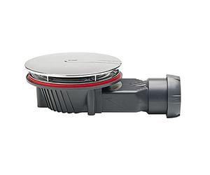 Bonde de douche extraplate 90mm dôme ABS chromé SLIM+ | Bonde de douche - Slim + - Wirquin - Extra-plat - Receveur Diamètre 90 mm - Sortie Diamètre 40 mm - Dôme ABS chromé