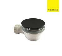Bonde de douche hauteur 60 mm couvercle extra plat BLACK MAT - CRISTINA ONDYNA AD45513