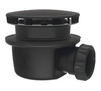 Bonde de douche horizontale - Valentin - Ø 90 mm - Extra plate - Noire - A grille