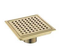 Bonde De Douche Siphon De Sol Carré en Acier Inoxydable pour Cuisine Et Salle De Bain (4" Et 6") Doré 11 X 11 Cm