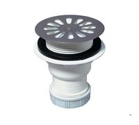 Bonde de douche - Wirquin - Plastique - Ø60 mm - Sortie verticale Ø40 mm - Blanc et chromé
