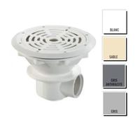 Bonde de fond grise anthracite pour piscine béton et liner