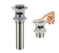 Bonde De Lavabo À Clapet Bouchon de vidange Pop-Up for lavabo salle bains, accessoires robinetterie en laiton noir mat/Chrome/or/or brossé(Nickel E1 y)