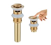 Bonde De Lavabo À Clapet Bouchon de vidange Pop-Up for lavabo salle bains, accessoires robinetterie en laiton noir mat/Chrome/or/or brossé(Brushed Gold A1 y)