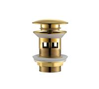 Bonde De Lavabo À Clapet Bouchon d'évier de salle bains, couvercle bouchon vidange Pop-Up for lavabo, égouttoir tuyau déchets avec ou sans trop-plein for accessoires bain(Gold With Hole)