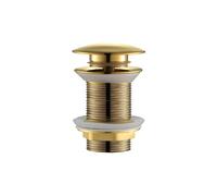 Bonde de lavabo à clapet Bouchon d'évier de salle bains, couvercle bouchon vidange Pop-Up for lavabo, égouttoir tuyau déchets avec ou sans trop-plein for accessoires bain(Gold No Hole)